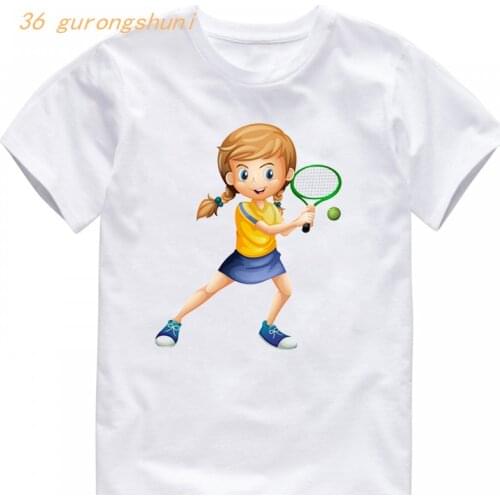 T shirt boys t shirts fashion cartoon tennis player kids tshirt white clothing t-shirts tops for girls shirts children clothes