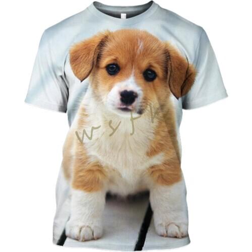 LBG new fashion animal 3d printed dog tshirt men and women summer leisure o-neck dog print tshirt size XS-6XL
