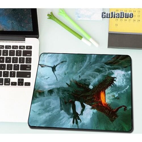 GuJiaDuo Scary Dragon Pattern Mouse Pad Keyboard Gamer Desk Mat Gaming Room Accessories PC Comouter 22x18cm Anime Small Mousepad