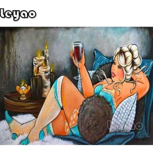 Fat Lady 5D DIY square/round Diamond Painting Cross Stitch Comic Diamond Embroidery Girl Set 3D Diamond Mosaic Cartoon girl