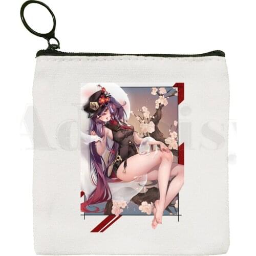 Genshin Impact Game Anime Graphic Hip Hop Zhong Li Coin Purse Illustration Key Case Simple Cloth Bag New Creative Coin Purse