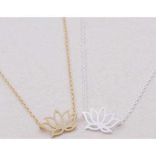 Fashion hollow out the little lotus flower necklaces