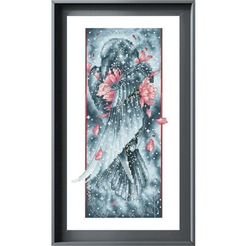 Ravens soul counted cross stitch kit embroidery needlework 18ct 14ct 11ct white cloth cotton thread DIY handmade needlework