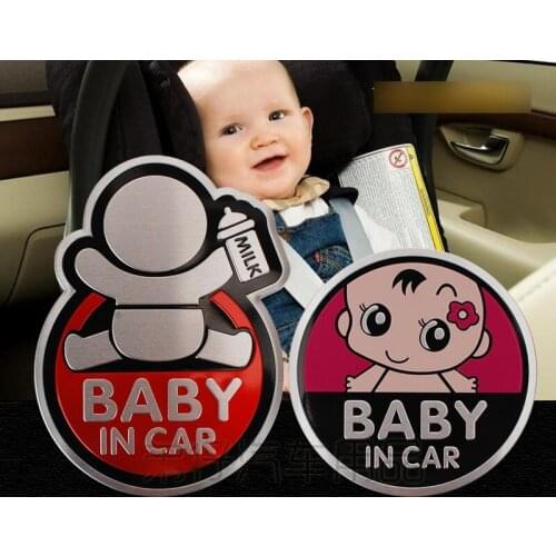 2X Baby In Car Logo Car Sticker Baby On Board Sign Decal Emblem Badge For BMW Mercedes Audi Volkswagen Ford Nissan Toyota Kia