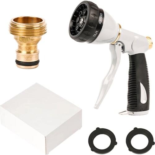 Garden Hose Nozzle Saving Time And Effort Water Sprayer Adjustable Patterns Metal