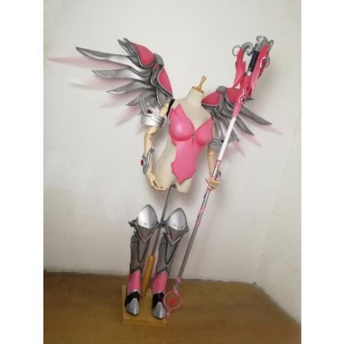 Customize Overwatch Angela Ziegler Mercy Skin Pink Cosplay Armor