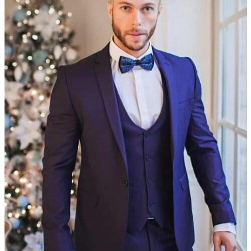 Latest Coat Pant Design Roya Blue Wedding Suits for Men Jacket Terno Slim Fit 3 Piece Tuxedo Custom Suit Groom Blazer Masculino