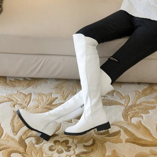 BLXQPYT New Fashion Winter Shoes warm fur 2019 Super Size 33-50 Knee Boots Women Zip Thigh High Woman platform boots H8-12