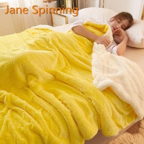Lamb Wool Blankets And Throws Adult Thick Warm Winter Blanket Home Super Soft Sheet King Blankets On Bed Christmas Gift
