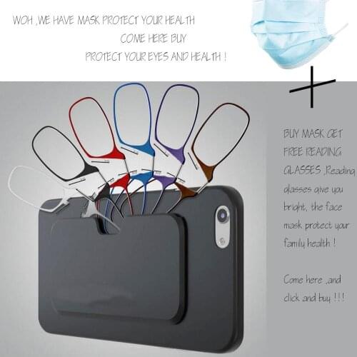 Wholesale presbyopic silicon mini clip nose bridge Portable 3M stick on phone reading glasses 1.0 to 3.5