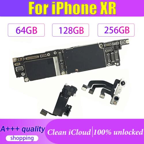 Unlocked Mainboard For iPhone XR Motherboard MB With / without Face ID Free icloud Logic Board With Full Chips IOS Updated