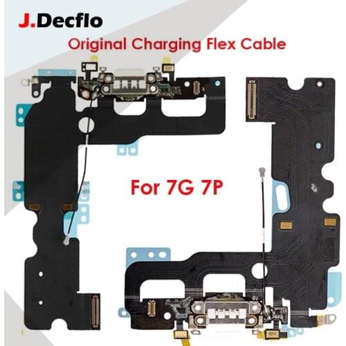 JDecflo 1-10pcs/lot ORIGINAL Charging Flex For iPhone 7 7G 7P Charger Flex Original Pulled Mic Charging Flex Cable For 7 7P