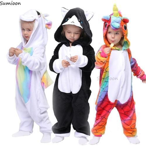 Kigurumi Pajamas Unicorn For Children Baby Girls Pyjamas Boys Sleepwear Animal Lion Deer Licorne Onesie Kids Costume Jumpsuit