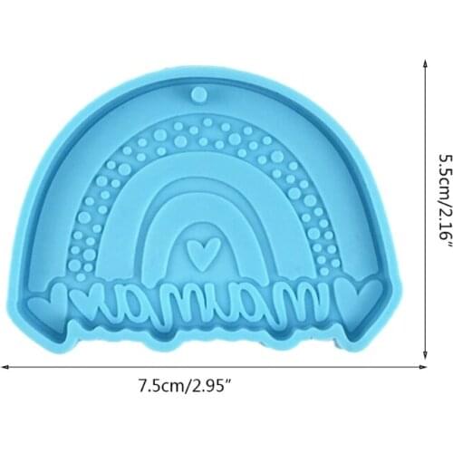 Rainbow Mom Keychain Resin Mold Hanging Pendant Silicone Mould DIY Crafts Mold