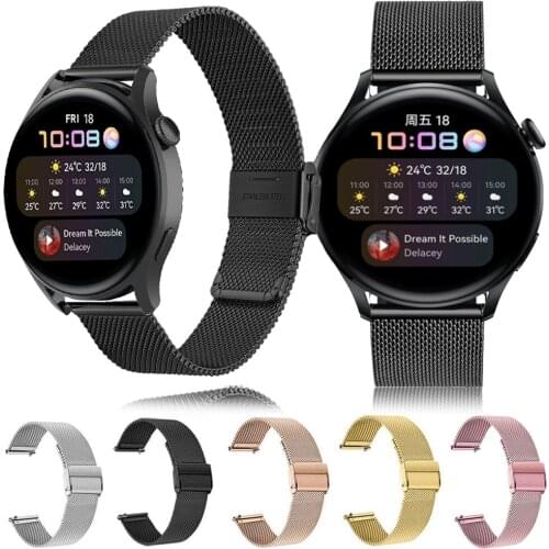 Metal mesh belt Milanese Strap For Huawei Watch 3 band for Huawei Watch3 GT 2e GT2 46mm Pro Bracelet Replace Watchbands