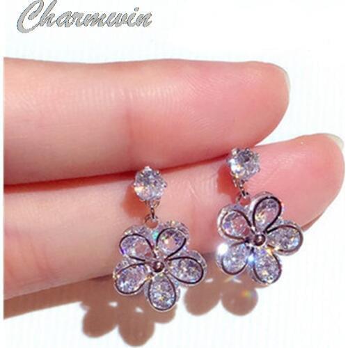 New Dangle Earrings For Women Earrings Rhinestone Flower Earrings Fashion Jewelry Gift