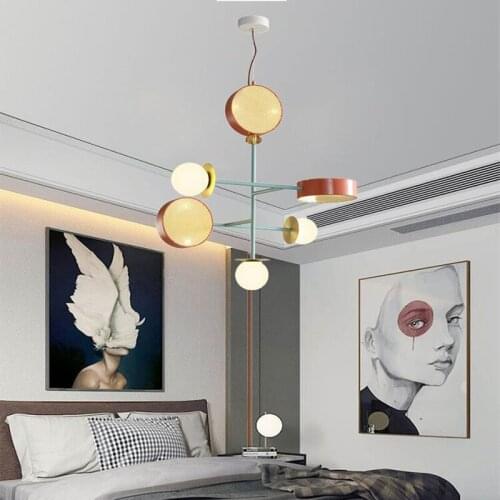 Modern Chandelier for Bedroom Creative Macaron Lamp Kid Room Cafe Shop Kitchen Iron LED Indoor Home Lighting
