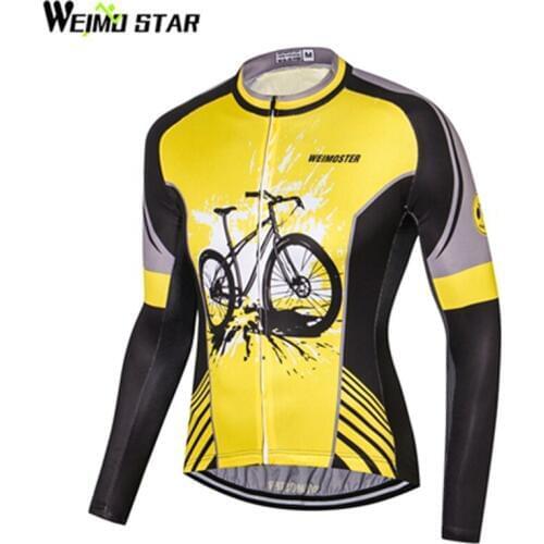 Weimostar Long Sleeve bike jersey Cycling Clothing ciclismo Mens Cycling Jersey Mtb Riding race Sport outdoor Bicycle Jersey
