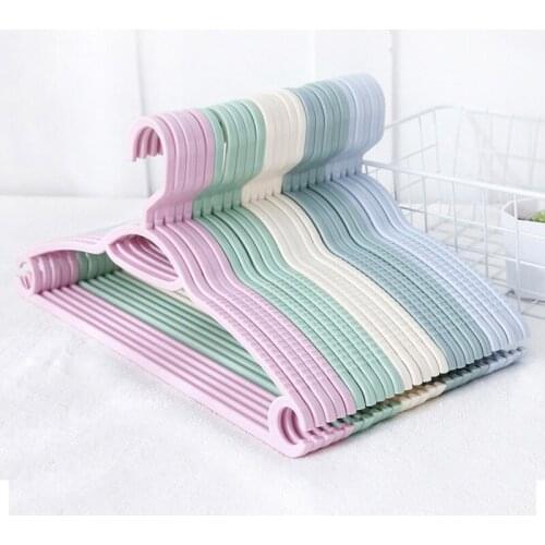 5PCS/10PCS Home Plastic Solid Non-slip Hangers Household Multifunctional Adult Drying Racks Plastic Wardrobe Hangers