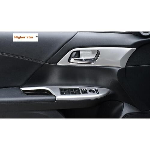 Higher star Abs Chomes 4pcs interior door handle bowl+4pcs door handle decoration cover frame for Honda Accord 2014-2017
