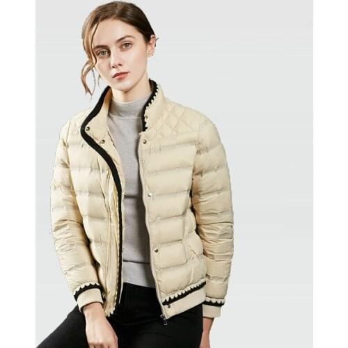 New Arrival 90% White Duck Down Jacket Womens Autumn Winter Warm Coat Lady Ultralight Single Breasted Soft Zipper Feather Parka