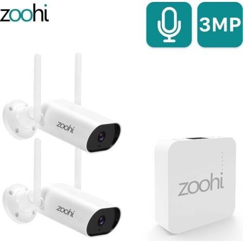 Zoohi 3MP Wifi Camera Set Wireless Mini NVR Kit Surveillance Video System Sound Record Home Outdoor Security Camera System