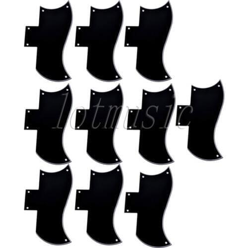 10Pcs Pickguard 3 Ply Black Scratch Plate New For Guitar Replacement