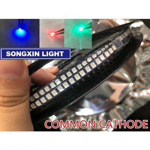 100pcs SMD 3528 RGB LED Common CATHODE 20mA SMT Chip Tricolor (Red Green Blue) 1210 Surface Mount PCB Light Emitting Diode Lamp
