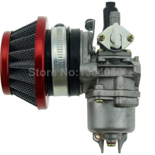 2-STROKE CARB CARBURETOR With Red Air Filter For ATV Mini Pocket Pit Super Bike Quad Carb 47 49 47cc 49cc