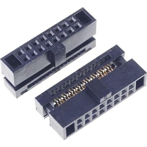 500 Pcs 0.050" 1.27mm 16 Pin dual Row IDC Connector 2x8 P 16 position Rectangular Female Socket Receptacle Ribbon Cable