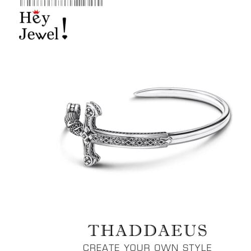 Bracelet Bangles Sword Fine Jewelry Gift For Women Men,2021 Summer Brand New Vintage Gift In 925 Sterling Silver