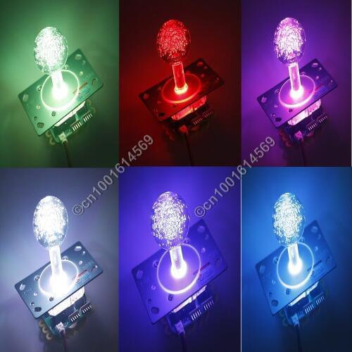 Easyget 12V LED Illuminated Arcade LED Joystick Switchable 2/4/8 Way Operation Colorful For MAME Cabinet & Raspberry Pi & JAMMA