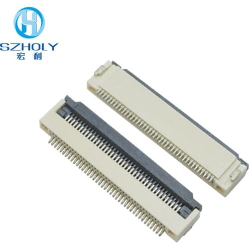 FFC FPC Socket Connector 0.5mm Pitch Clamshell Bottom Contact Type 26 28 30 32 33 34 35 36 40 45 50 54 60 64Pin Cable Socket