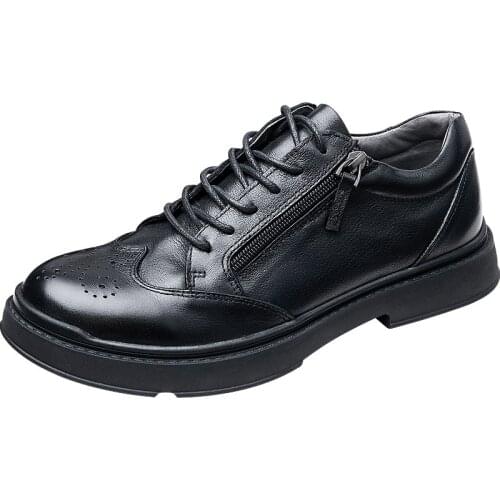 British Retro Fashion Business Casual Dress Shoes MenSoft Bottom Cowhide Summer Oxfords Spring High Quality Genuine Leather