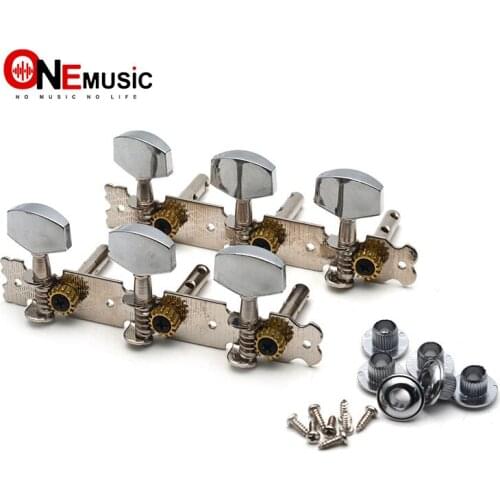 A Set of 2 Pcs Chrome Two Hole Steel Leg Classical Guitar Tuning Pegs Keys Tuners Machine Heads