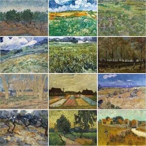 New Diamond Painting Decoration Picture Of Rhinestone Mosaic Van Gogh Landscape Series Sale