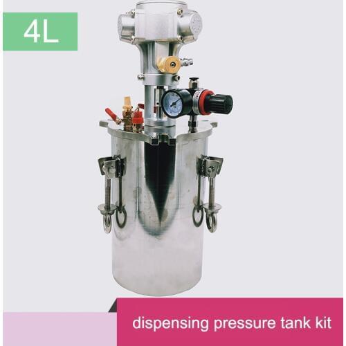 4L Stirring pneumatic dispensing pressure tank Stainless steel barrel dispensing bucket