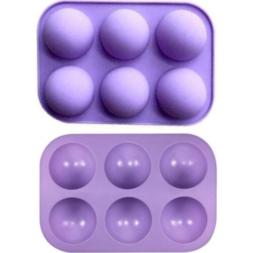 6 Holes Silicone Baking Mold for Baking 3D Bakeware Chocolate Half Ball Mold Cupcake Cake Kitchen Tools