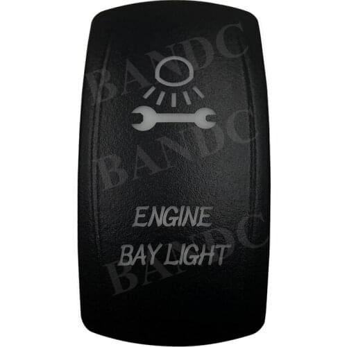 Cover Cap Only! ENGINE BAY LIGHT Laser Etched Rocker Switch Backlit Cap for Car Boat Marine Yacht Bus RV Camper Dashboard Switch
