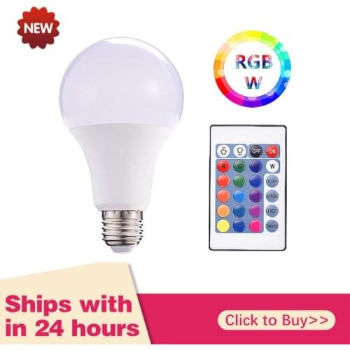 Hot Sale E27 Smart Control Lamp Led RGB Light Dimmable 5W 10W 15W RGBW Led Lamp Colorful Changing Bulb Led RGB White Decor Home