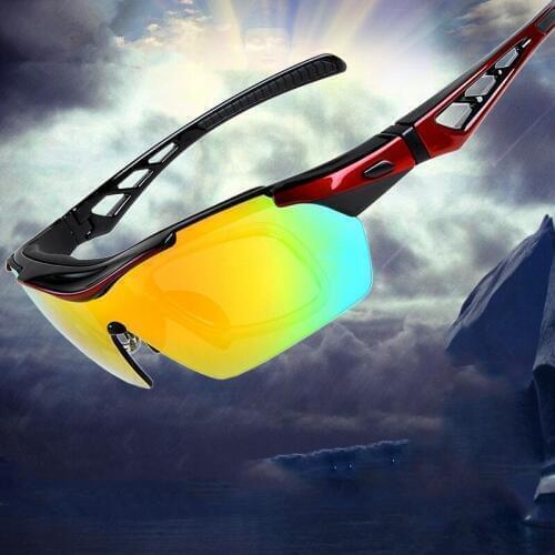5 Lens Cycling Glasses Polarized Glasses for bicycle 2018 Men Women Bike Eyewear Black White Green Red 3 Color Frame