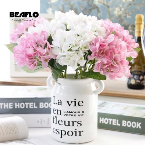 1PC 9 Colors Luxury Artificial Hydrangea Flowers with Flower Rod DIY Silk Accessory for Party Home Wedding Decoration