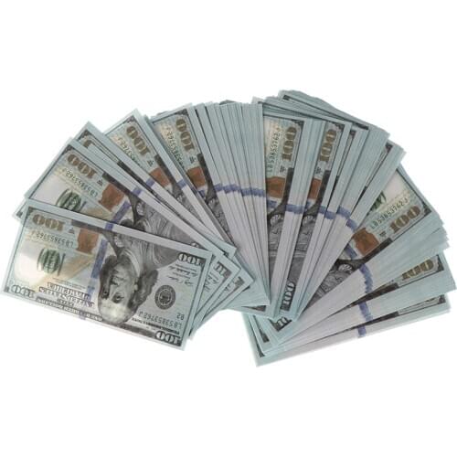 100pieces/set Creative Mini 100 Dollars Miniature Banknotes Children Toys Gifts 1:12 Dollhouse Miniature Doll house Accessories