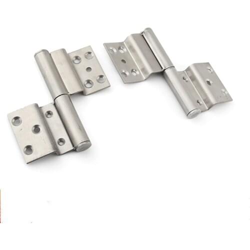 2PCS Bend Flag Safety Bathroom Aluminum Door Hinge 5INCH Detachable Folding stainless steel hinge