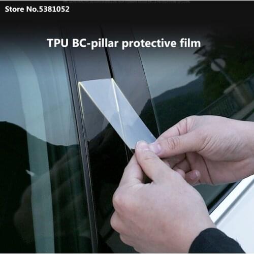 Car Stickers for AUDI Q3 Q5 Q7 A3 S3 A5 Accessories TPU B-pillar Protective Film Center Pillar Auto Decoration