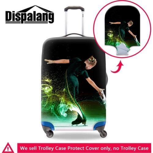 Dispalang Personalized Design Skating Movement Cover for Suitcase Elastic Dustproof Spandex Travel Bag Luggage Protective Covers