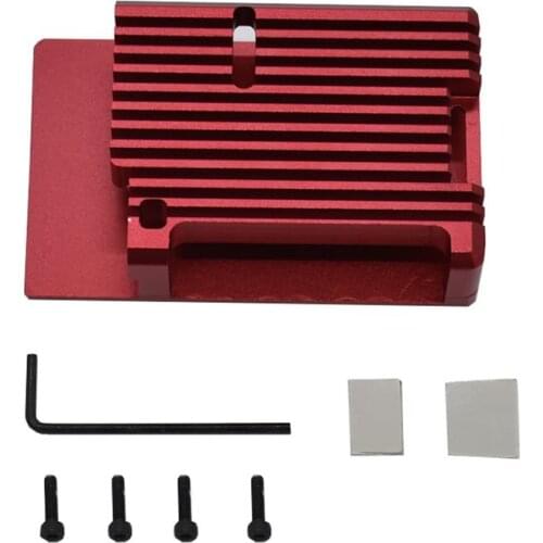 Raspberry Pi 4 Model B CNC Aluminum Alloy Case Metal Armor Shell with Heat Sinks for Raspberry Pi 4B-NO Fans