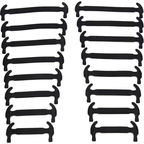 16 adult child black silicone shoelaces