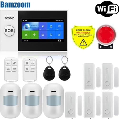Wifi Gsm Home Burglar Security Alarm System 433MHz Apps Control LCD Touch Keyboard 11 Languages Wireless Alarm Kit