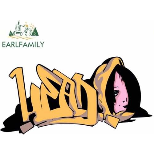 EARLFAMILY 13cm x 9.7cm Head Graffiti Piece Cartoon Car Stickers 3D Bumper Trunk Graphics Windshield Accessories